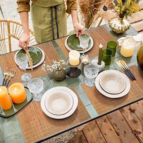 Set de table jetable bambou pour repas de cuisine conviviale - 6