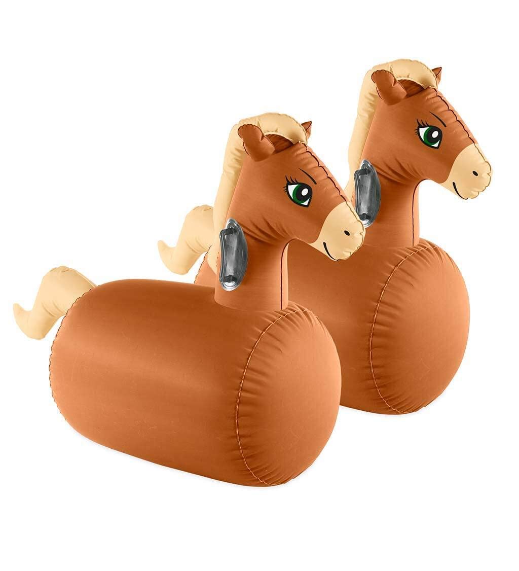 HearthSong Inflatable RideOn Hop 'n Go Horses for Kids' Active Play