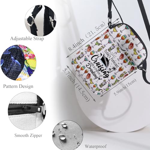 Image of MAOFAED Cruising Crossbody Bag, Cruising Gift, Friend Cruise Gift, Today's Forecast Cruising With A Chance Of Drinking
