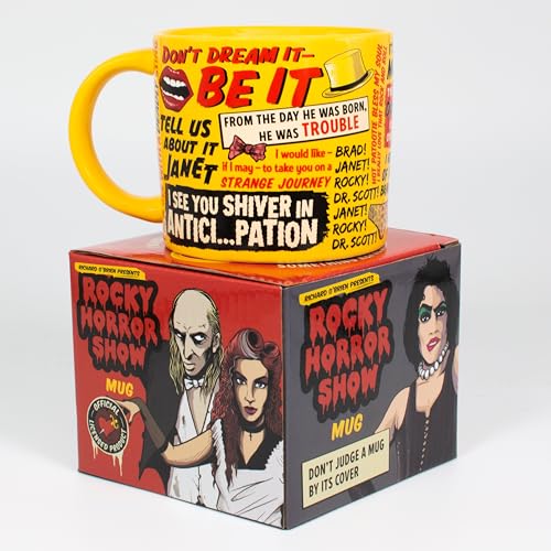 The Unemployed Philosophers Guild Rocky Horror Show Mug - Featuring Iconic Quotes from the Cult Classic, Comes in a Fun Gift Box, 14 oz