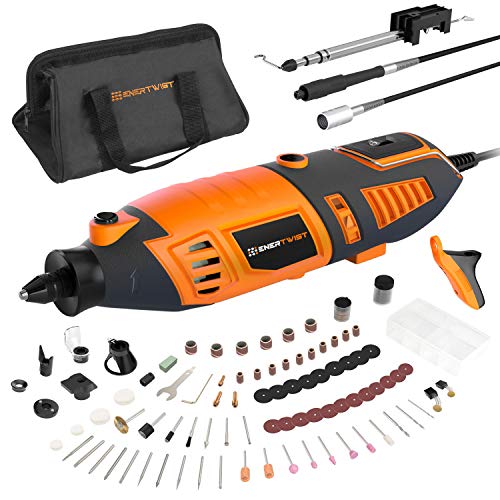 EnerTwist Rotary Tool Kit with MultiPro Keyless Chuck, 36" Flex Shaft, 10 Universal