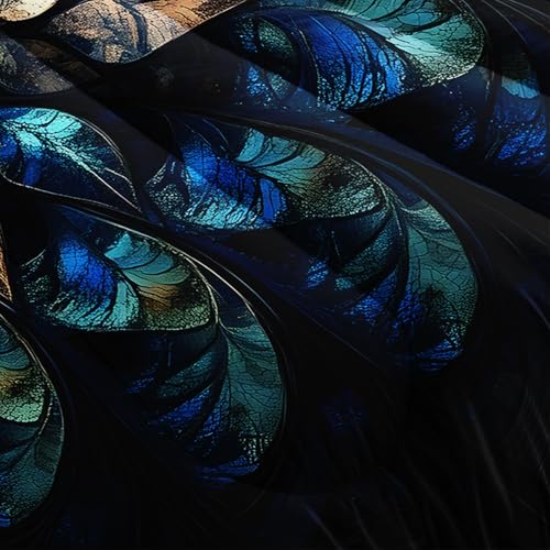 Image of AILONEN Luxury Floral Bedding Set Full Size for Girls Women,Blue and Gold Mandala Comforter with 2 Pillowcases,3-Piece Abstract Art Quilt Set for Bedroom Decor