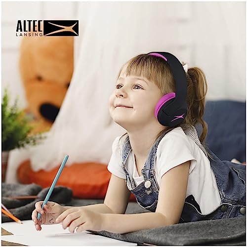 Image of Altec Lansing Kid Safe Noise Cancelling Wireless Headphones 15H Battery, 85dB Volume Limit, Foldable Design Powerful Sound, Active Noise Cancellation Perfect for Kids Ages 7+ (Blackout Pop Pink)