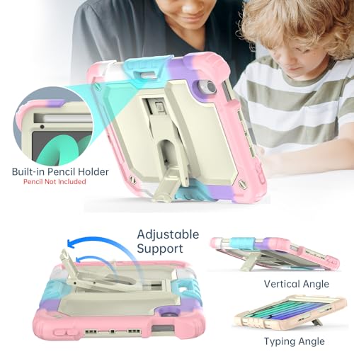 Protection iPad Mini 6 robuste rose pour devoirs des enfants - 3