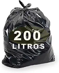 Saco De Lixo Preto 200 Litros 90x110cm 4 Micras Com 100un