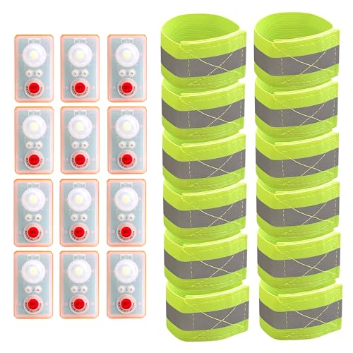 WICKED Life Jacket LED Strobe Light for Emergency Overboard Survival; Water Activated High Intensity Beam Long Range Rescue (12-Pack with Strap)