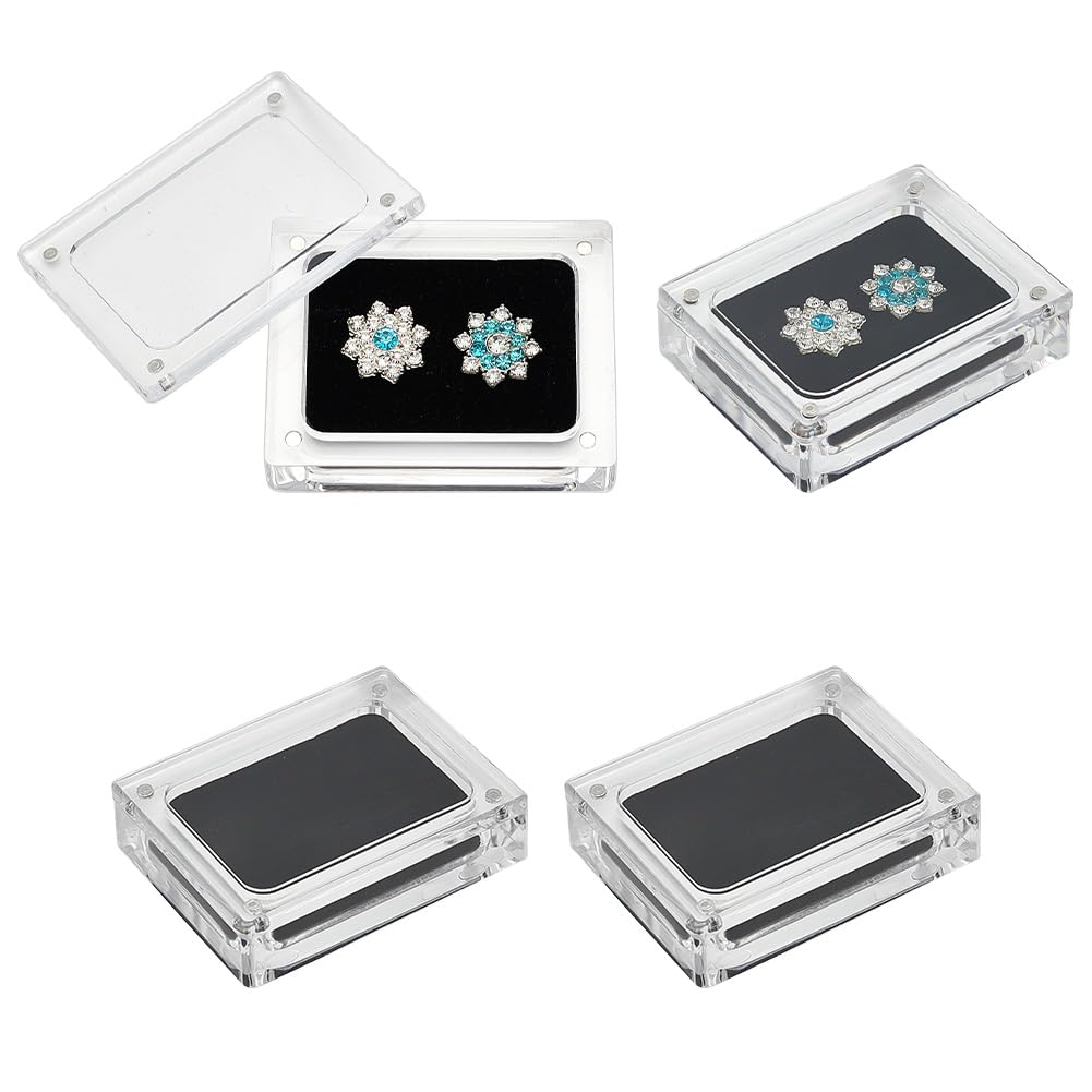 Boîtes à bijoux magnétiques en acrylique lot de 4 pour ranger vos bagues