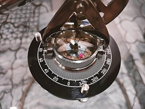 Nautical Alidade Brass Telescope With Premium Theodolite Alidade Compass Telescope Nickel Finish Telescope Maritime Desk Collectible Home And Office Decor #TOP3