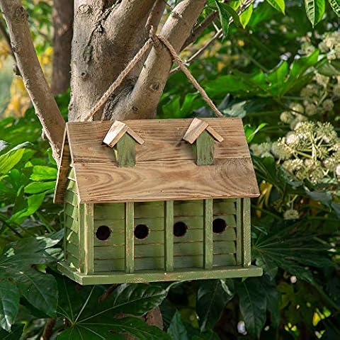 Glitzhome Oversized Wooden Birdhouse with Hanging Cover
