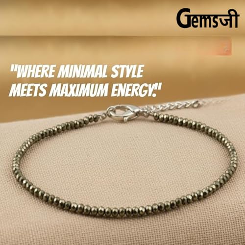 Image of Original Raw Pyrite Anklet for Women | Natural Stone Jewellery for Wealth, Luck & Protection | Certified Pyrite Crystal Payal