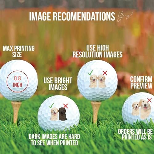 Image of Personalized Golf Balls, Gifts for Men, Custom Golf Ball with Logo or Photo, Customized Gift for Golfers, Dads, Boyfriend, Husband, Grandfather, Groomsmen, Christmas, 1 Pack