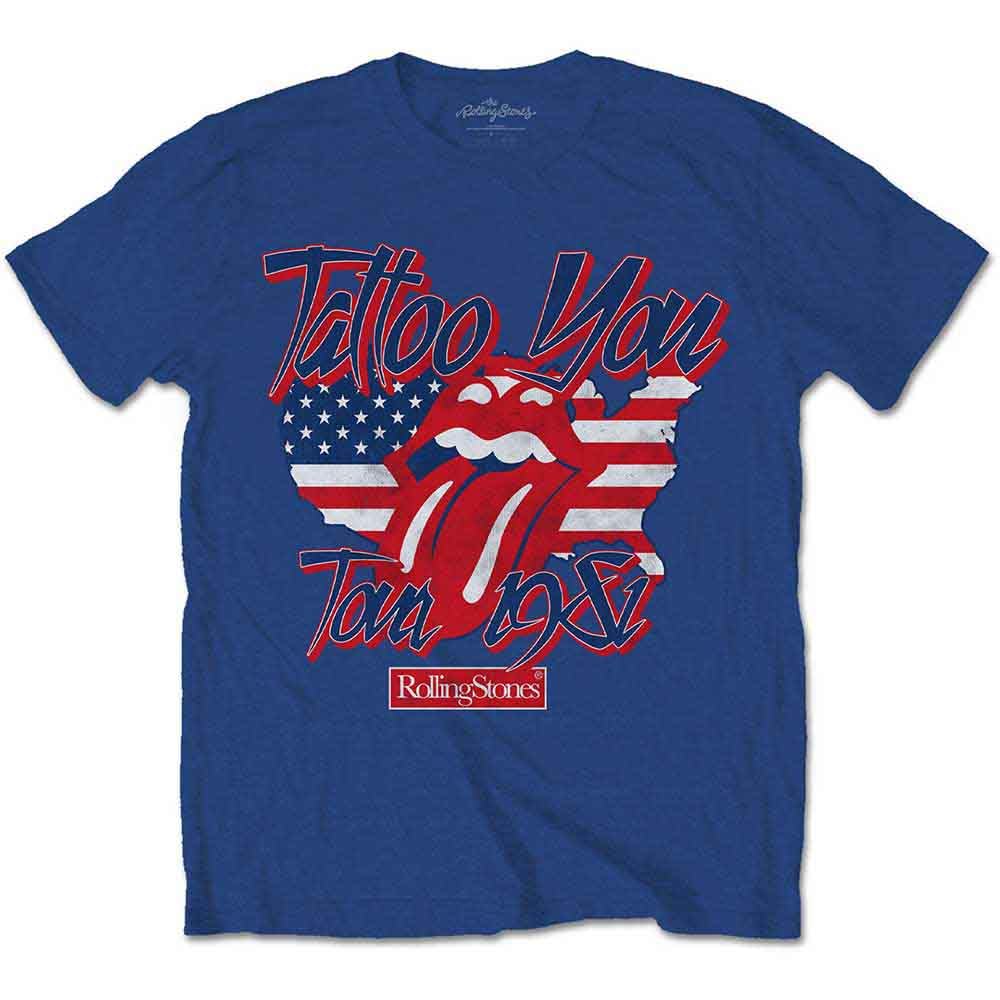 Rolling Stones The T Shirt Tattoo You Americana Band Logo Official Mens Blue XL