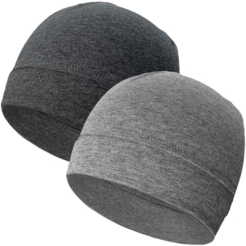 Image of vidsel 100% Cotton Skull Caps for Men Women Breathable Night Cap Sleep Hats Soft Lightweight Running Beanie Helmet Liner