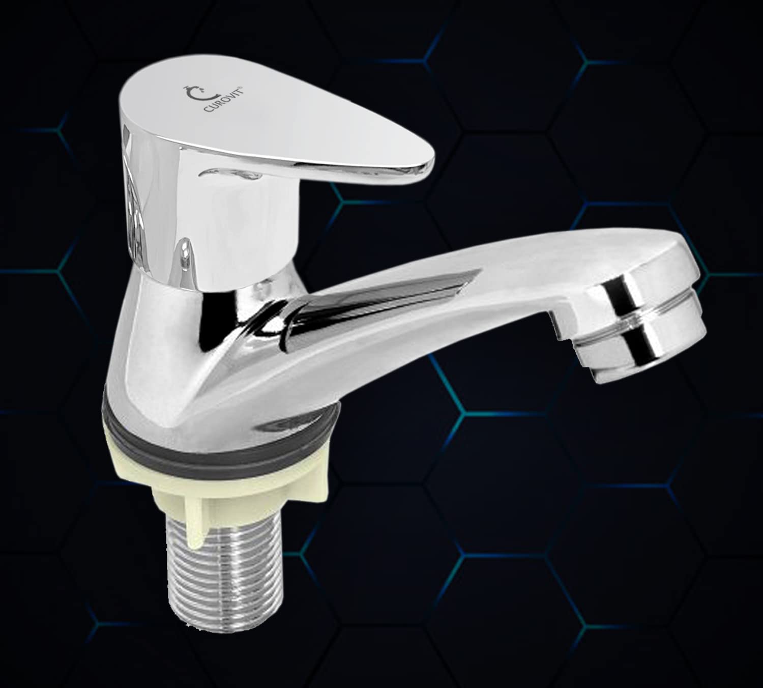 CUROVIT Torrent ZINC Alloy Table Mounted Pillar Cock Tap Silver in Color Chrome Finish Quarter Turn for Wash Basin Bathroom & Kitchen Area (B09G35VWLD) Amazon Price History, Amazon Price Tracker