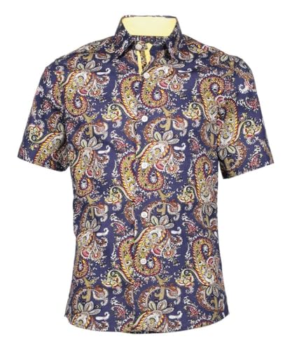 Image of Elieballeh Boy's White Paisley Short Sleeve Shirt | Breathable material