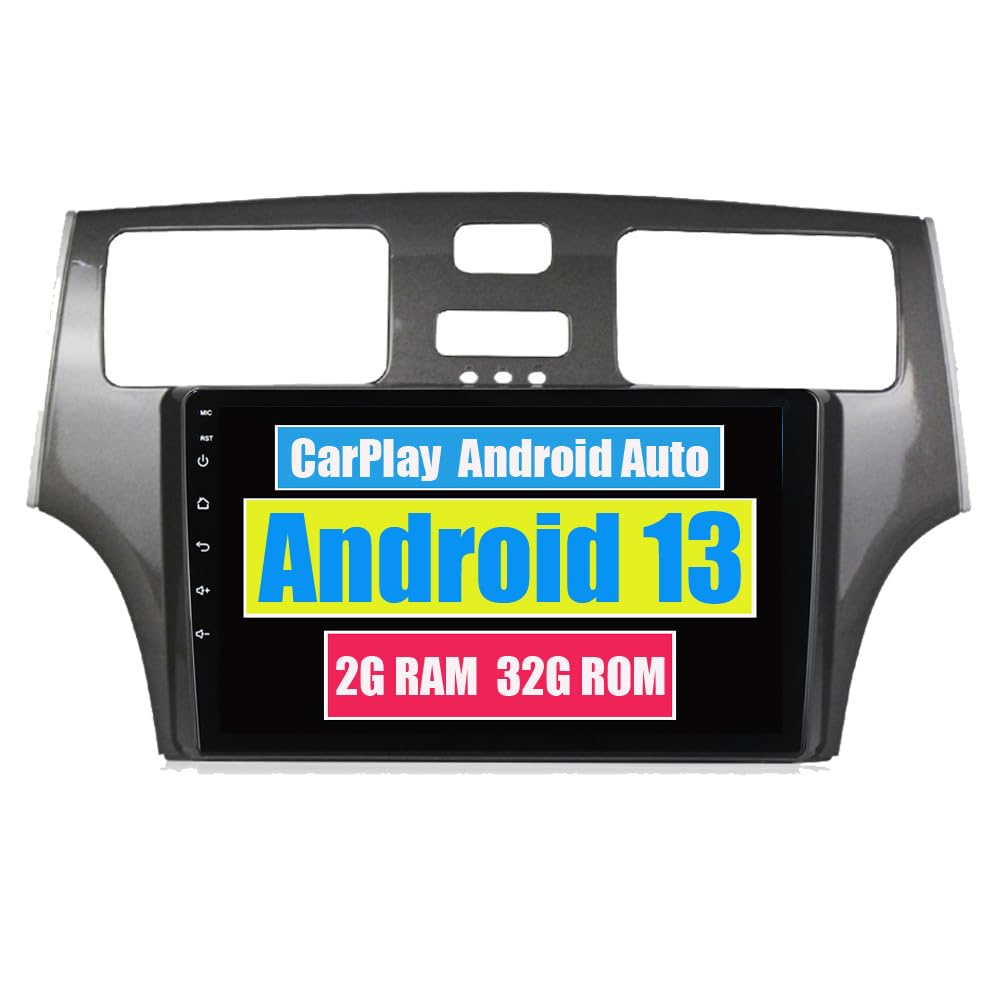 RoverOneCar Stereo Radio for Lexus ES250 ES300 ES 300 ES330 XV30 ES 330 2001-2006 with CarPlay Android Auto Multimedia Player GPS Navigation Touch Screen Bluetooth WiFi