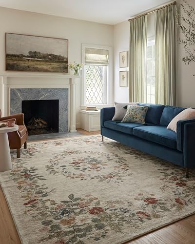 Loloi Rifle Paper Co. Laurel Collection LAU-01 Cream...