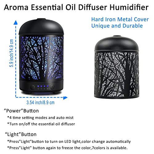 Salking-Diffuseur-Huiles-Essentielles-100ml-Humidificateur-dair-Ultrasonique-Brume-Fraiche-Arome-Parfum-Electrique-avec-7-Couleurs-Changeantes-Arret-Automatique-pour-ChambreSalonSpaYogaMassage