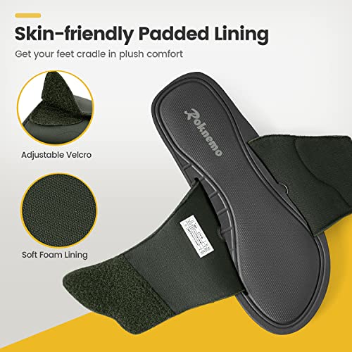 Roknemo Men's Slide Sandals Memory Foam Slides With Arch Support Adjustable Sandals Open Toe Beach Shoes For Men Summer Sports Indoor Outdoor - Khaki 10 #TOP5