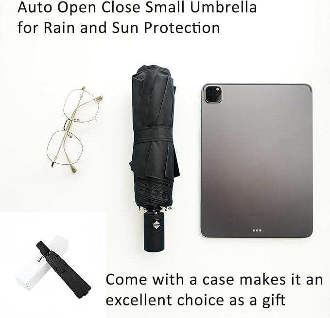 Image of Umberalla Automatic Open Travel with Wind Vent,Umbrella big size for men, Umbrella for girls, Umbrellas for rain,Windproof Umberalla Large for Man,Women (Light Black)