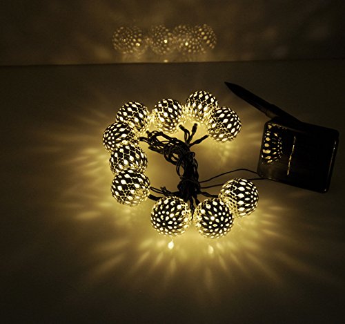 Luces solares LED de cadena con linternas de metal marroquí miniatura 5