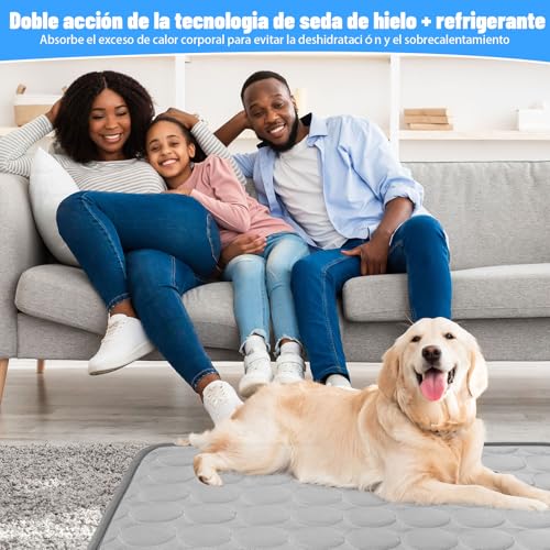 Ajuanbazha Kühlmatte Hund, Selbstkühlende Hundematte Sommer Kühlkissen, Ungiftige Waschbare KüHldecke für Hunde und Katzen, Tragbare Kältematte für Zuhause, Auto und Outdoor