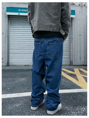 Verdusa Men's Vintage Baggy Jeans Wide Leg Denim Pants with Pockets3