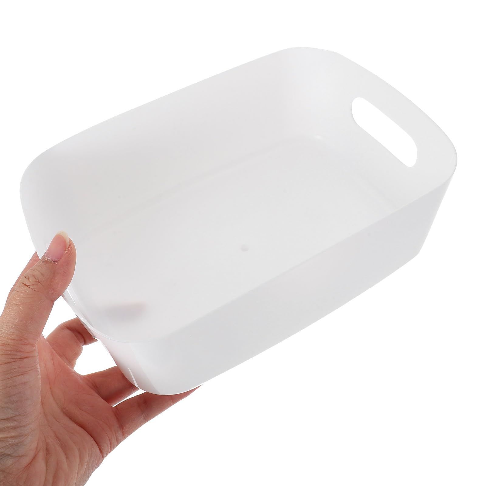 Hemobllo Cestas de Almacenamiento Multiusos de Plástico Blanco para Baño y Armario, 6 Unidades Portátiles de Material Abs Asas Recortadas