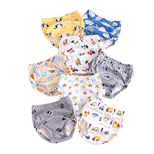 Image of Unisex Potty Underwear Cotton Toddler Boys and Girls Pee Training Underpants Waterproof Reusable Pants 6-Pack