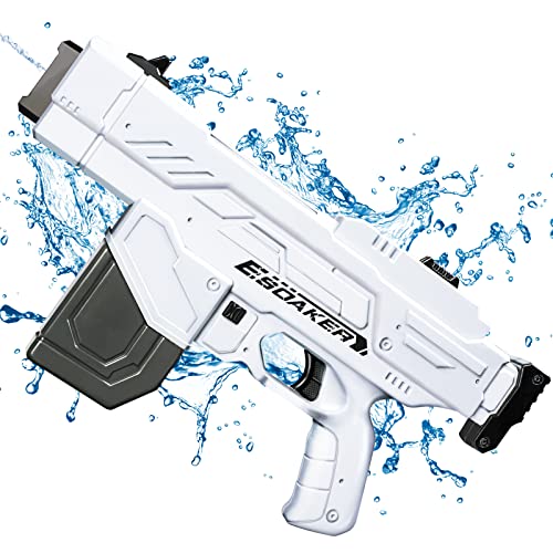 Electric Water Gun For Adults Kids - Super Squirt Guns - Automatic Water Soaker Toys Up To 26 Ft Long Range For Summer Swimming Pool Party Beach Outdoor Activity - White #TOP11