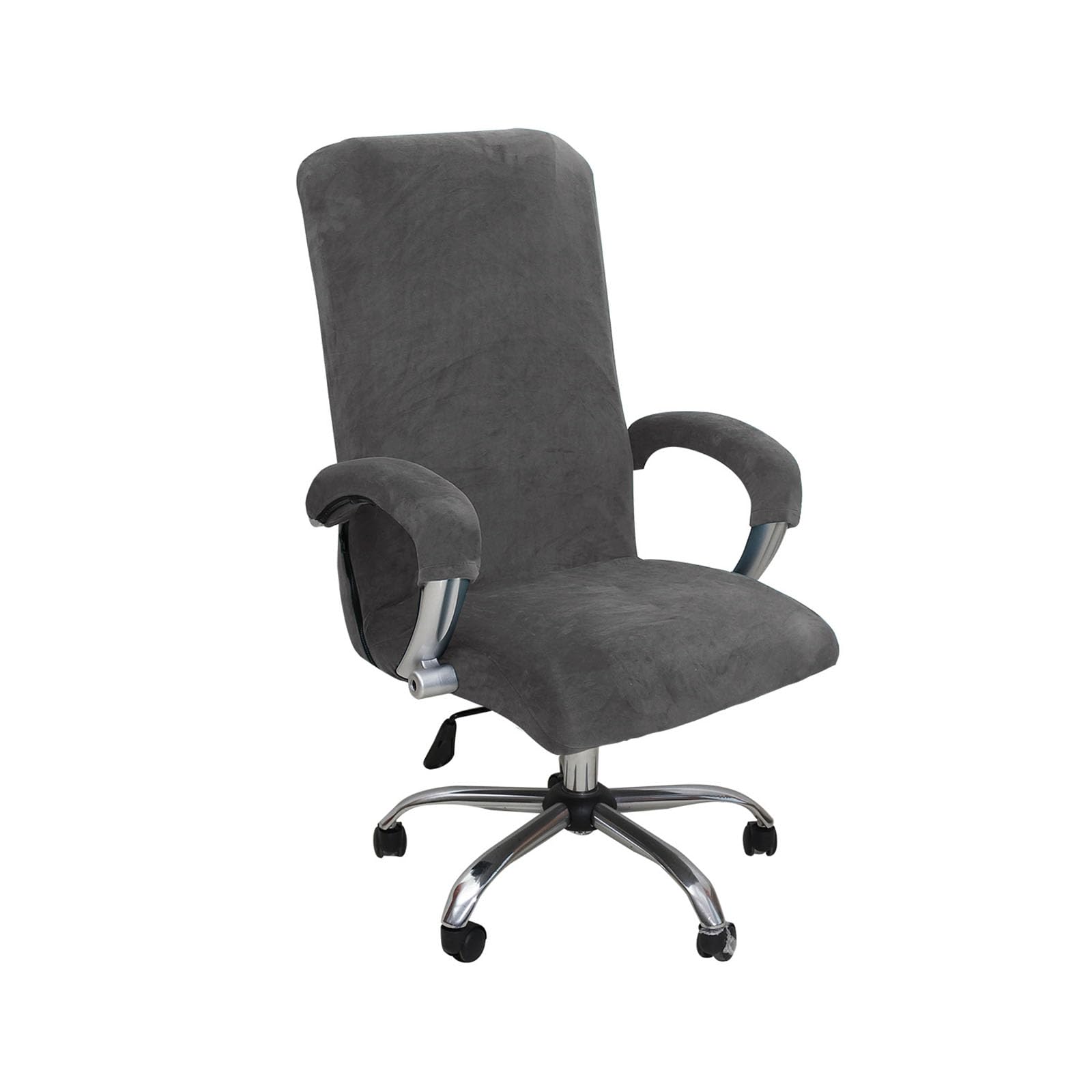 Coprisedia da ufficio in velluto di alta qualità, antiscivolo, elastico, per sedie da scrivania, elegante bianco e grigio scuro, adatto per grandi dimensioni, migliora l'arredamento dell'ufficio e il