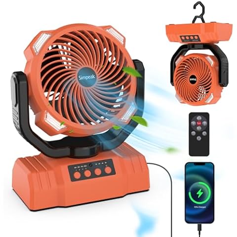 Simpeak 10000mAh Rechargeable Camping Fan with Remote Cover