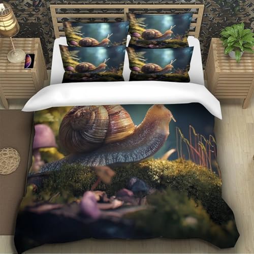 Housse de couette escargot 3D microfibre pour une nuit douce nature - 5