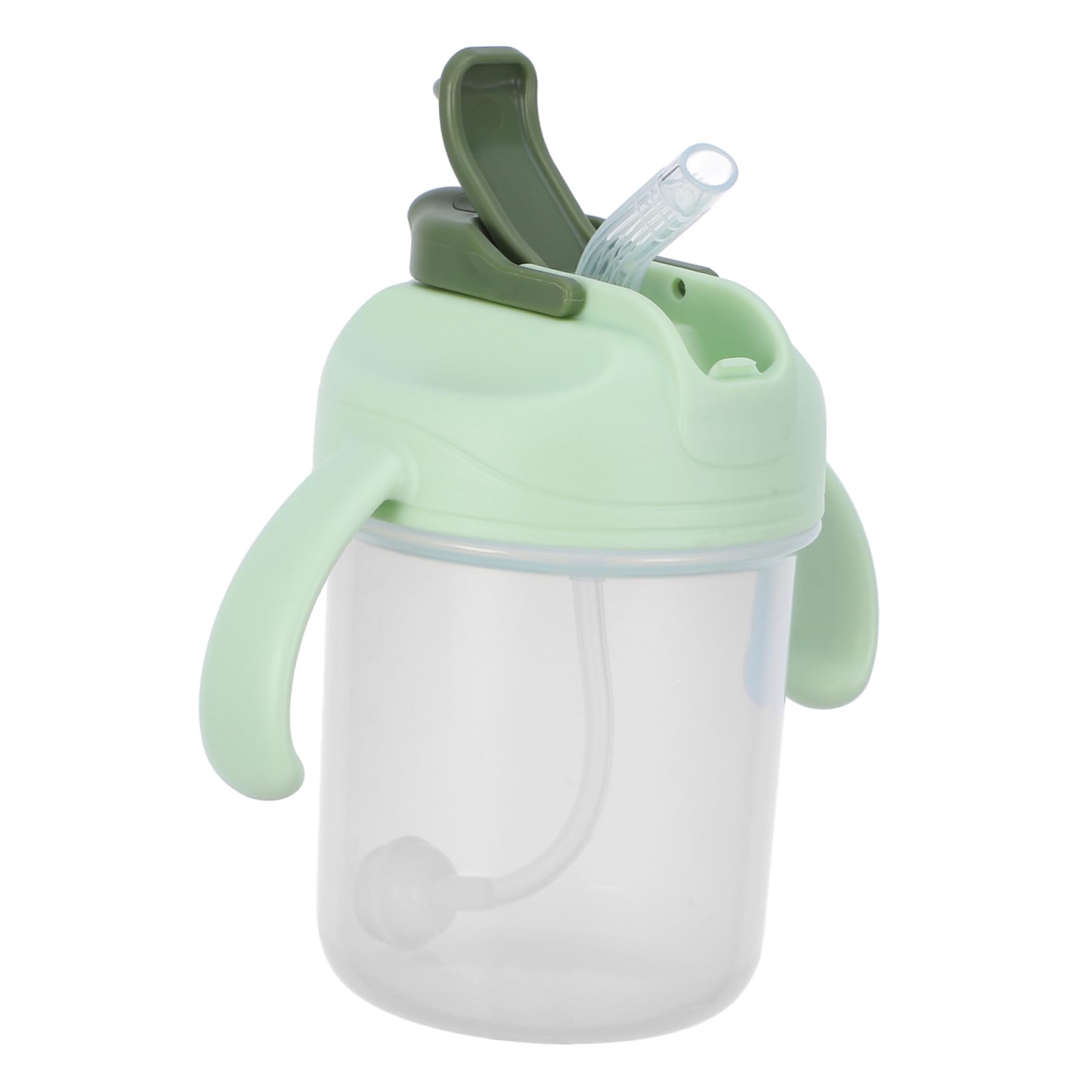 3 Piezas Vaso de anti-asfixia derramar postrado en cama viejo vaso con pajita y tapa Bebiendo Cuidado sorbo de avena para adultos tazas para adultos mayores páginas Green
