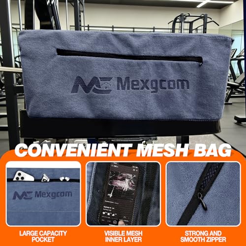 WGIDSKKI 2 Stück Fitness Handtuch, 80x40cm Kleine Sporthandtuch Handtücher mit Reißverschlusstasche + 120x50cm Microfaser Handtüch, Handtücher für Fitnessstudio, Outdoor, Yoga, Training (Grau)