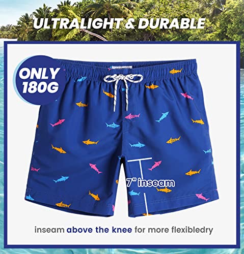 Image of maamgic Mens Slim Fit Swim Shorts Swim Trunks 7 inch Quick Dry Mens Bathing Suits with Mesh Lining