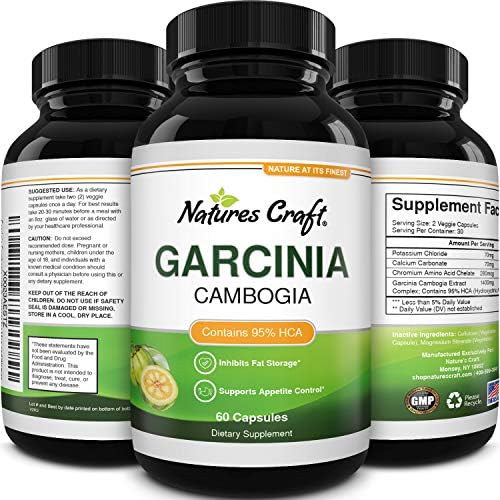 95% Garcinia Cambogia Workout Supplement - Pure Garcinia Cambogia Extract with 95 HCA for The Best Pre Workout Supplement for Energy and Endurance with Hydroxycitric Acid and GTF Chromium