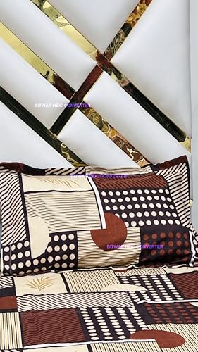 Image of Bombay Cotton Queen Size Double Bedsheet with 2 Pillow Cover | Size 2.24mX2.54 m|100% Cotton (Super Queen, Fruit)