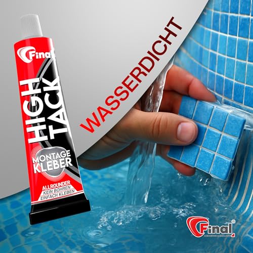 FINAL High Tack Montagekleber - 2 x 75ml Tube - hochqualitativer Hybrid MS Polymer Baukleber, zuverlässiger Montageklebstoff für perfekte Haftung im Innen- und Außenbereich