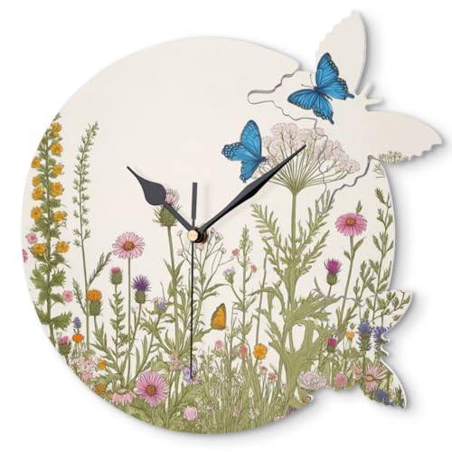 Reloj de Pared Silencioso Analógico con Diseño de Mariposas 9.8 Pulgadas miniatura 3