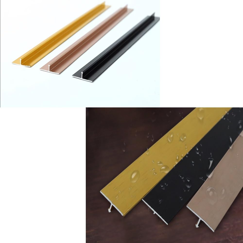 Tira de transición de 100 cm, perfil de conector de 3 canales para suelos laminados de parquet y azulejos (amarillo), duradero, fácil instalación, perfecto para renovación del hogar