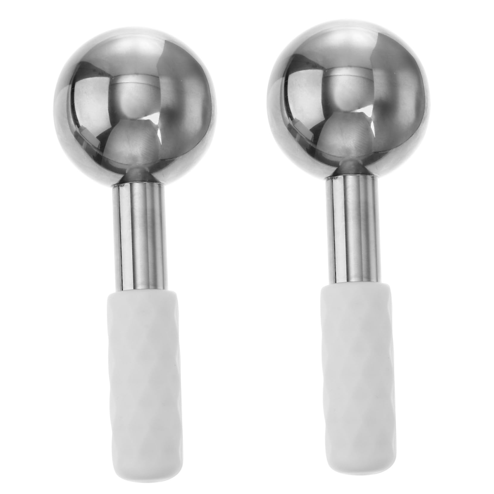 Edelstahl Eiskugel Massagegerät für Gesicht und Augen, Silber