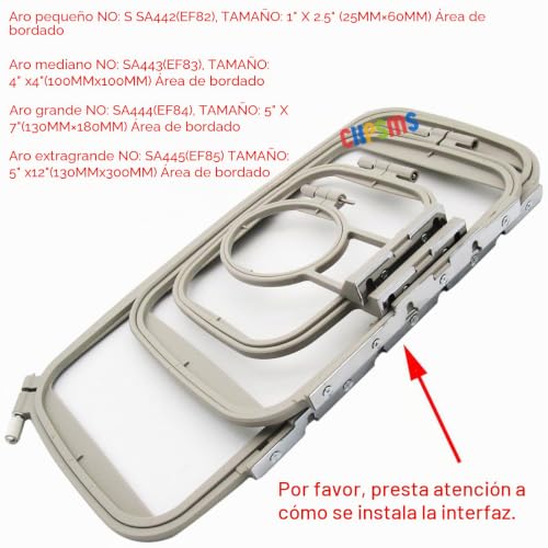 Bastidor de bordado CKPSMS compatible con Brother F440E y PE800 3