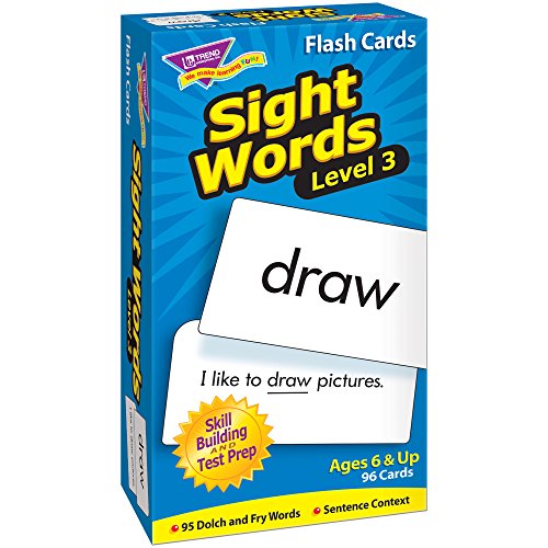 Trend Enterprises: Sight Words Level 3 Skill Drill Flash Cards, Dolch and Fry Words, Sentence Context, Great for Skill Building and Test Prep, 96 Cards Included, for Ages 8 and Up