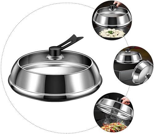Miniatura 3 de Kichvoe Tapa de olla de cocina, cubierta de olla visible universal, tapa de acero inoxidable para ollas y sartenes accesorios