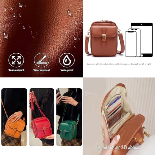 Gettoreach Crossbody Bag, Urvashis Crossbody Leather Bag, Vintage Cross Body Shoulder Purse with Card Slots, Forcipower4