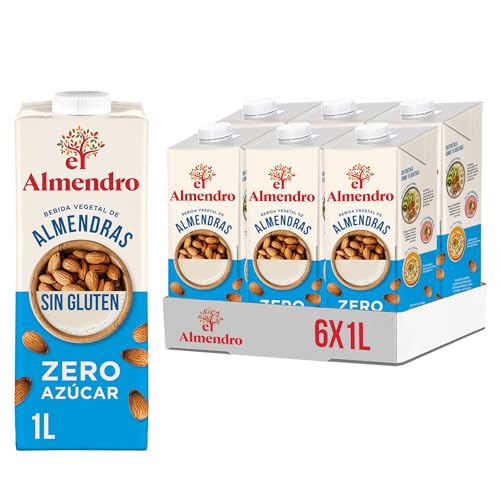 El Almendro – Pack de 6 Unidades de Bebidas vegetales zero azúcares, apto veganos sin gluten, 6x1 L