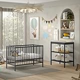  Lit bébé 60x120 et Table à langer Vipack Meryl - Anthracite