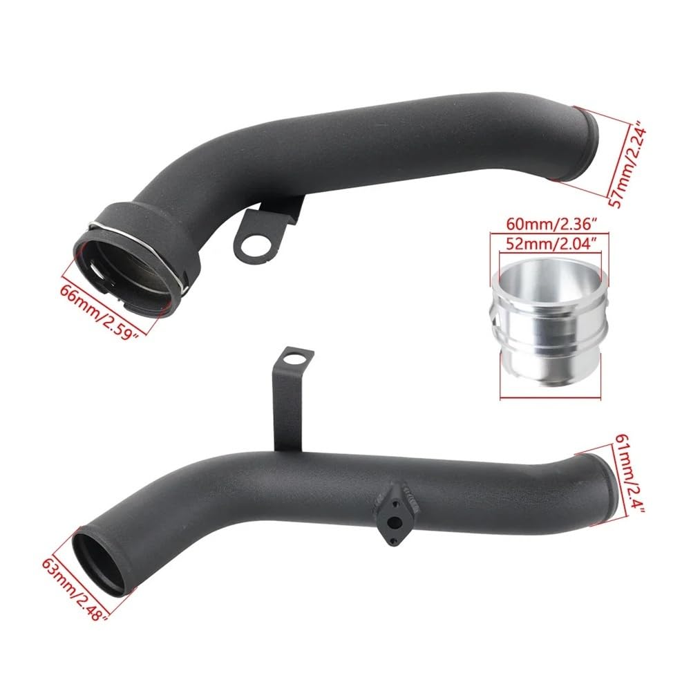 Czarny zestaw do konwersji rury wydechowej turbosprężarki do Volkswagena MK5 MK6 GTi Jett Tigua Scirocc do Audi TT MK2 2009-2013 Strony
