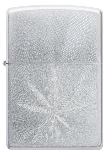Zippo Encendedor Grabado Diseño Hoja Satinado miniatura 5